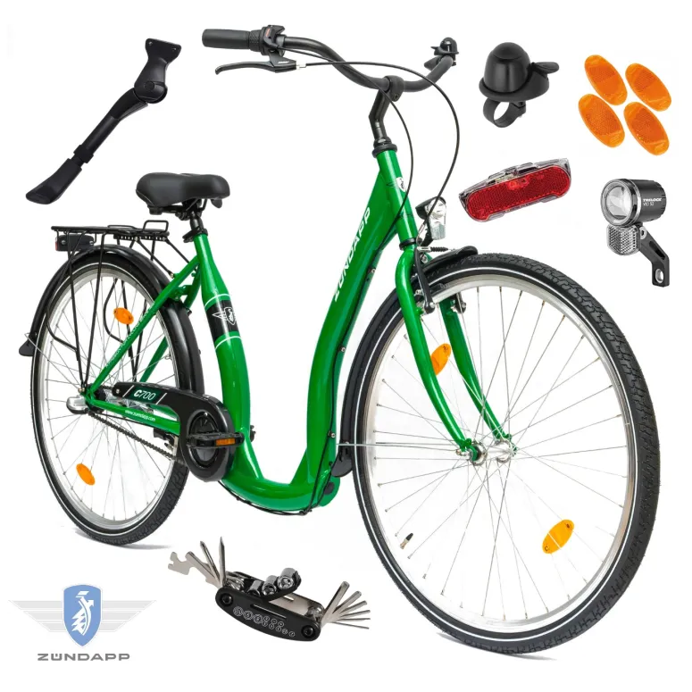 Rower Miejski Damski 28 Retro Nexus 3 Kontra Dzwonek Odblaski Oświetlenie