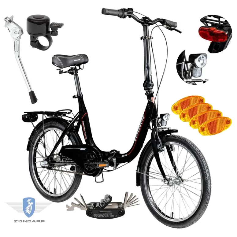 Rower Damski Męski Składany Miejski 20" Składak SHIMANO Nexus Oświetlenie