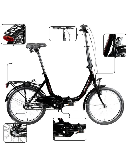 Rower Damski Męski Składany Miejski 20" Składak SHIMANO Nexus Oświetlenie