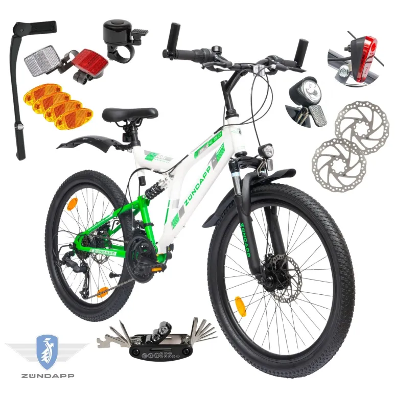 Rower Chłopięcy Górski Dziecięcy 24" MTB Amory Oświetlenie Dynamo Tarcze