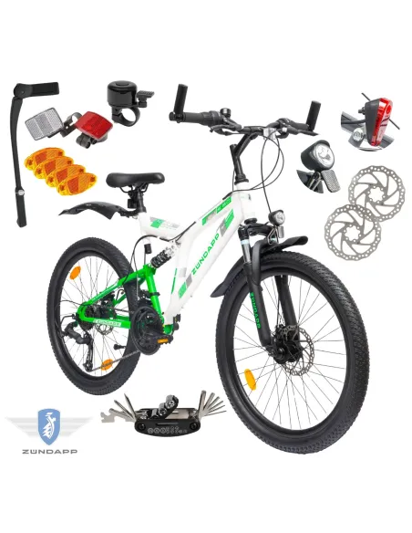 Rower Chłopięcy Górski Dziecięcy 24" MTB Amory Oświetlenie Dynamo Tarcze