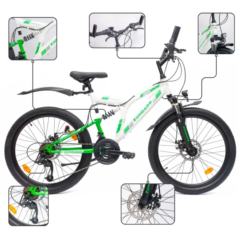 Rower Chłopięcy Górski Dziecięcy 24" MTB Amory Oświetlenie Dynamo Tarcze