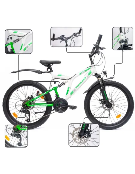 Rower Chłopięcy Górski Dziecięcy 24" MTB Amory Oświetlenie Dynamo Tarcze