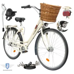 Rower Damski Miejski 28" SHIMANO Nexus Bagażnik Koszyk Oświetlenie Dynamo