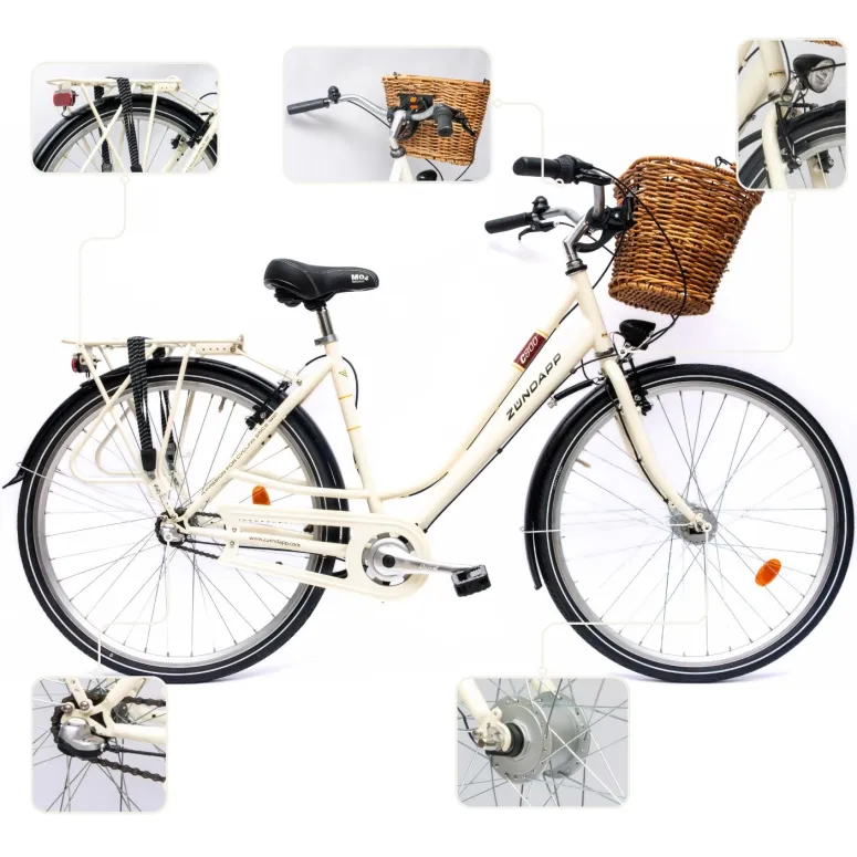 Rower Damski Miejski 28" SHIMANO Nexus Bagażnik Koszyk Oświetlenie Dynamo