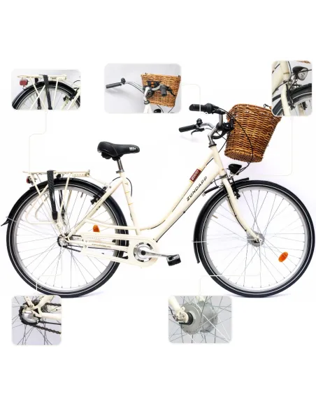 Rower Damski Miejski 28" SHIMANO Nexus Bagażnik Koszyk Oświetlenie Dynamo