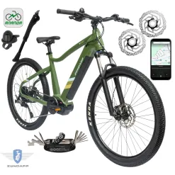 Rower Elektryczny Męski Damski Górski 27,5" SHIMANO Aplikacja 250W LCD 2025