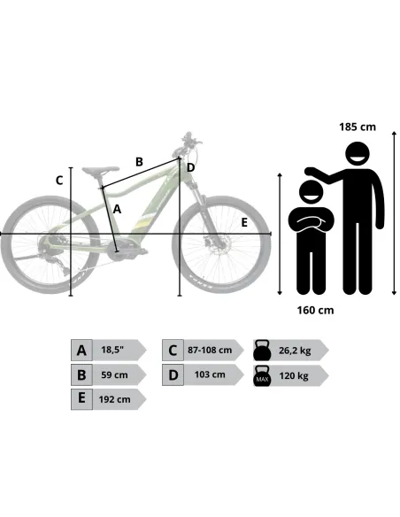 Rower Elektryczny Męski Damski Górski 27,5" SHIMANO Aplikacja 250W LCD 2025