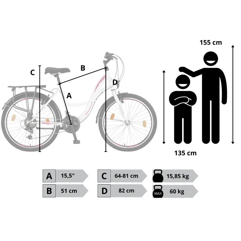 Rower Dziecięcy Dziewczęcy Miejski Trekkingowy 24" SHIMANO Błotniki Światła
