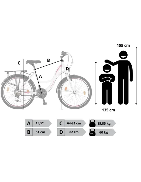 Rower Dziecięcy Dziewczęcy Miejski Trekkingowy 24" SHIMANO Błotniki Światła