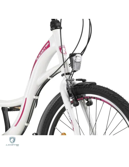 Rower Dziecięcy Dziewczęcy Miejski Trekkingowy 24" SHIMANO Błotniki Światła