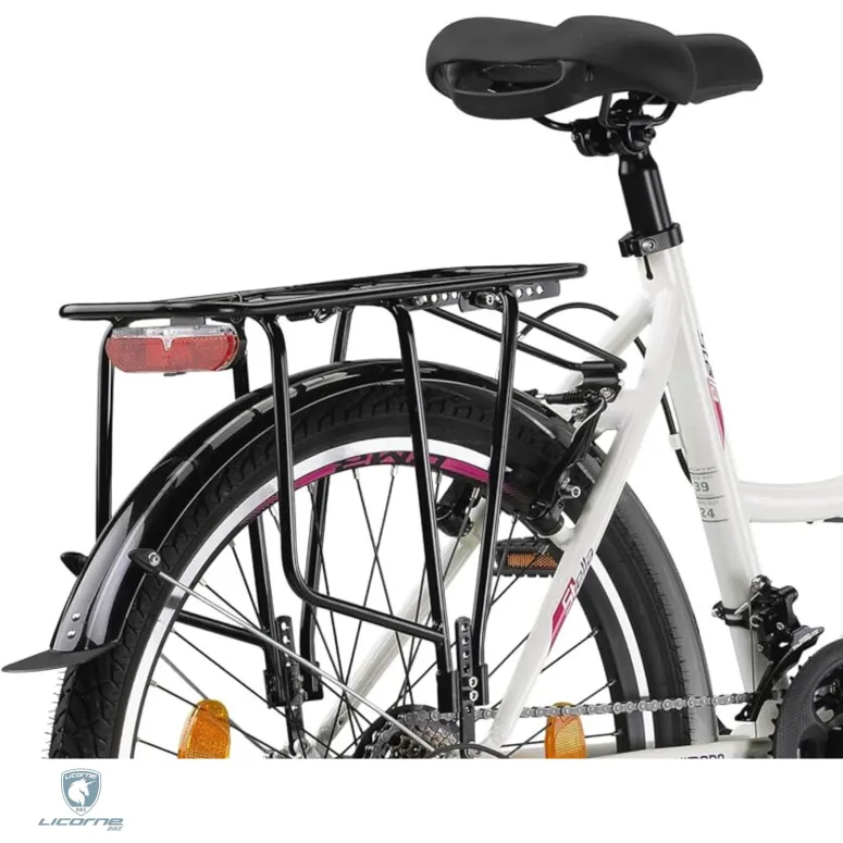 Rower Dziecięcy Dziewczęcy Miejski Trekkingowy 24" SHIMANO Błotniki Światła