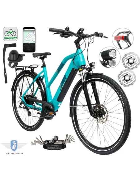 Rower Elektryczny Damski Trekkingowy 28" Aplikacja SHIMANO 2025 LCD 250 W