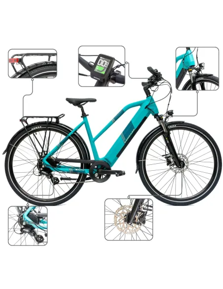 Rower Elektryczny Damski Trekkingowy 28" Aplikacja SHIMANO 2025 LCD 250 W