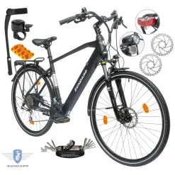 Rower Elektryczny Męski Trekkingowy 28" 250W Hydraulika SHIMANO Amortyzacja