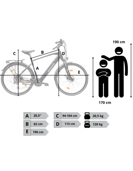 Rower Elektryczny Męski Trekkingowy 28" 250W Hydraulika SHIMANO Amortyzacja