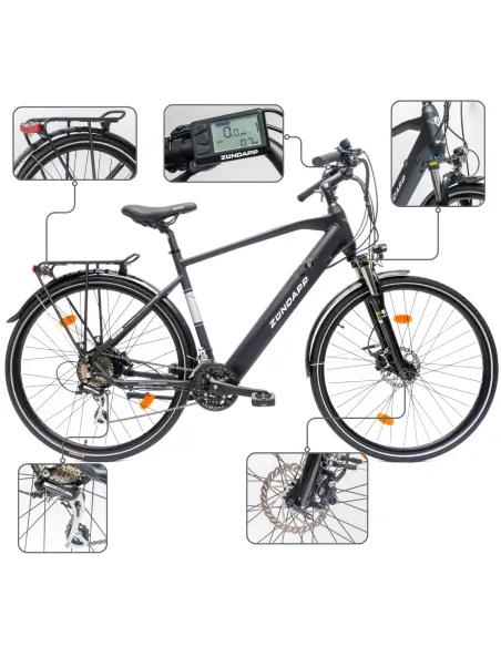 Rower Elektryczny Męski Trekkingowy 28" 250W Hydraulika SHIMANO Amortyzacja