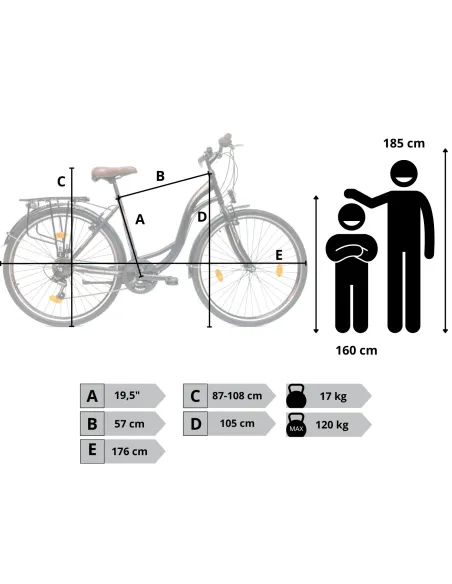 Rower Miejski Damski Męski 28 Rev Stopka Bagażnik Światła Dzwonek Błotniki
