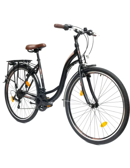 Rower Miejski Damski Męski 28 Rev Stopka Bagażnik Światła Dzwonek Błotniki