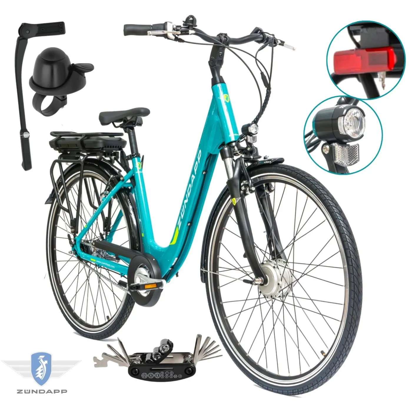 Rower Elektryczny Damski Miejski Koła 28" SHIMANO Nexus 250 W LCD Aplikacja