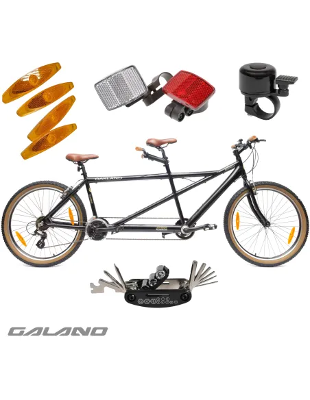 Rower Tandem Męski Damski Miejski Trekkingowy 26" SHIMANO Aluminium Dzwonek