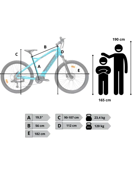 Rower Elektryczny Górski MTB 27,5" 250 W Damski Męski Shimano Alivio 504 Wh