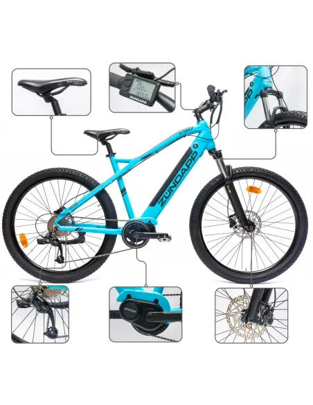 Rower Elektryczny Górski MTB 27,5" 250 W Damski Męski Shimano Alivio 504 Wh