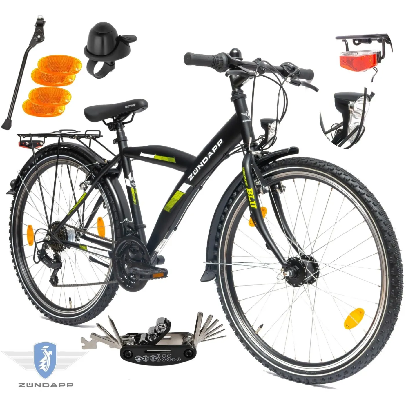 Rower Męski Chłopięcy Górski 26" MTB SHIMANO Oświetlenie Dynamo Błotniki