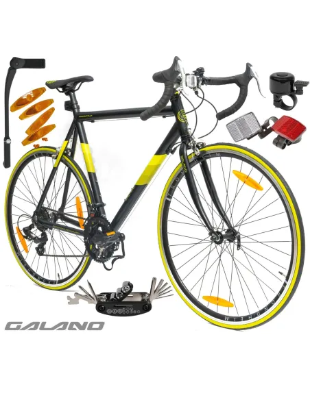 Rower Męski Szosowy 28" SHIMANO Alu Dzwonek Odblaski Kolarzówka Baranek