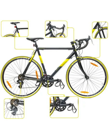 Rower Męski Szosowy 28" SHIMANO Alu Dzwonek Odblaski Kolarzówka Baranek