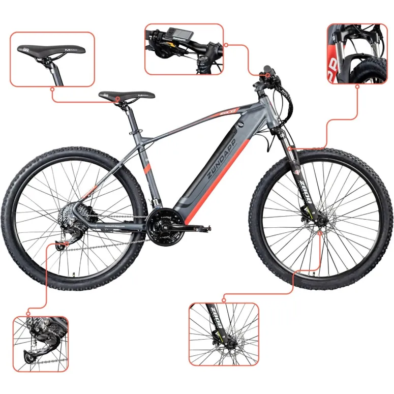 Elektryczny Rower Górski 27,5 Hydraulika Aluminium Damski Męski Wspomaganie