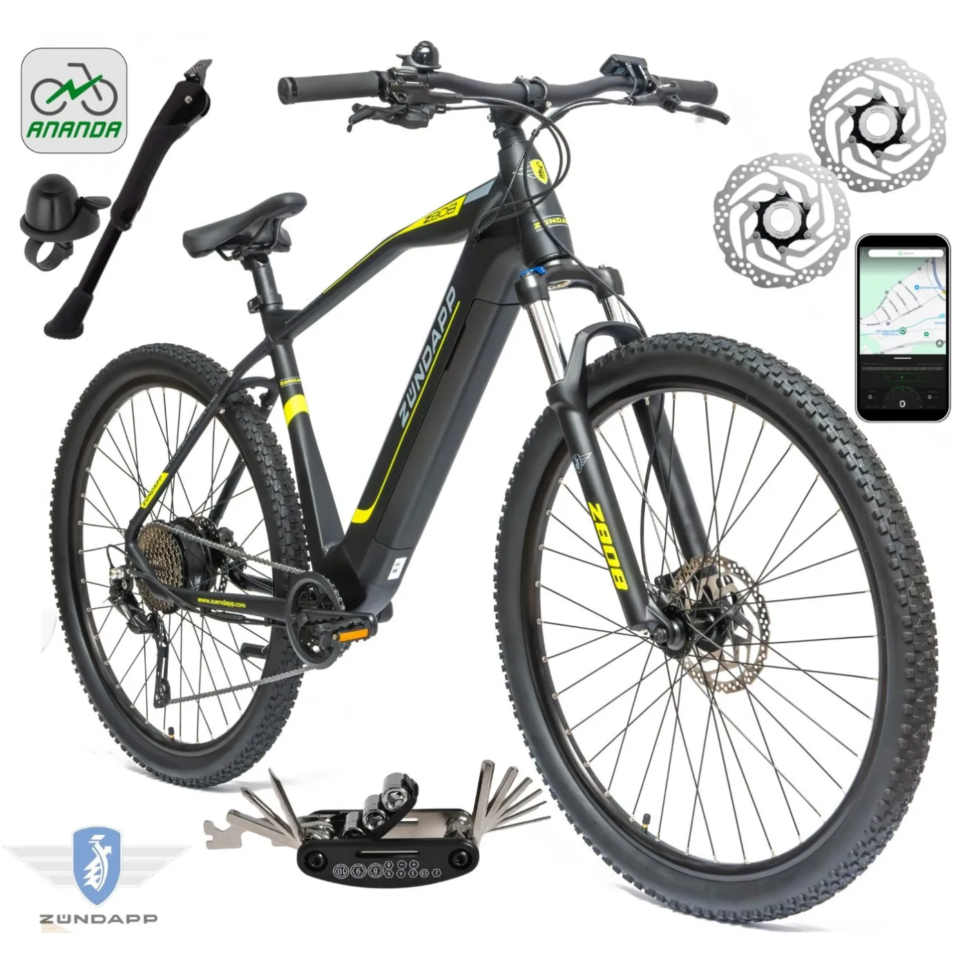 Rower Elektryczny Męski Damski Górski 29" SHIMANO Deore 250W Aplikacja 2025