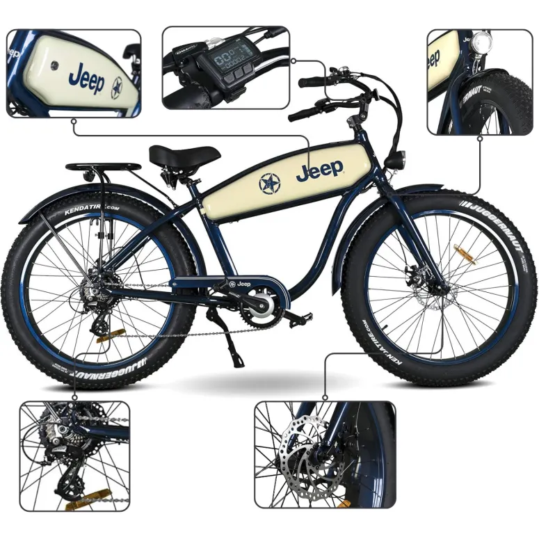 Rower Elektryczny Damski Męski Fatbike 26" SHIMANO Altus 250W Tarcze Alu