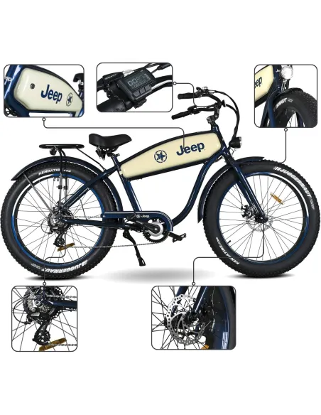 Rower Elektryczny Damski Męski Fatbike 26" SHIMANO Altus 250W Tarcze Alu