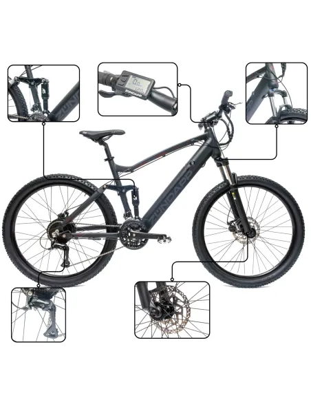 Rower Elektryczny Męski Górski 27,5" SHIMANO Tarcze Aluminium MTB 250 W LCD