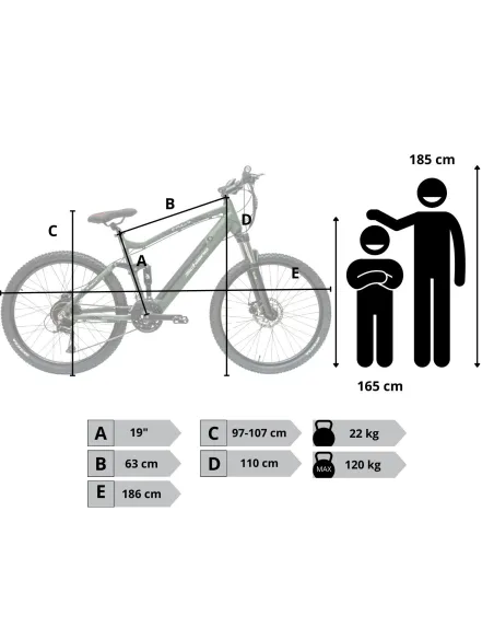Elektryczny Rower Górski 27,5 Damski Męski Tarcze Cyngle Amortyzacja Full