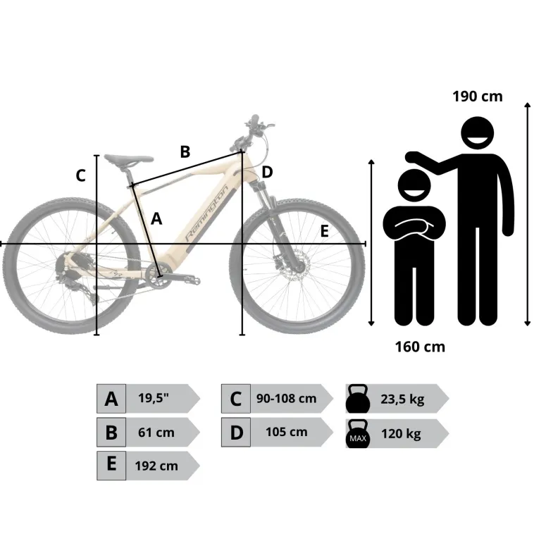 Rower Elektryczny Górski Damski Męski 29" SHIMANO Cues Aplikacja 2025 LCD