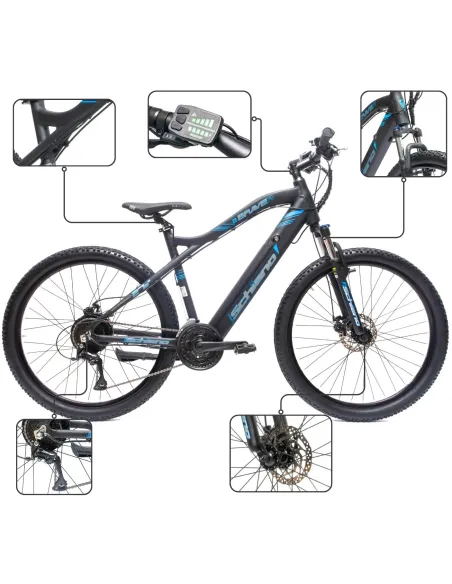 Rower Elektryczny Męski Damski Górski 27,5" MTB 250W Amortyzacja Tarcze LED