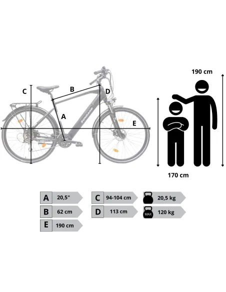 Rower Elektryczny Męski Trekkingowy 28" 250W Hydraulika SHIMANO Amortyzacja