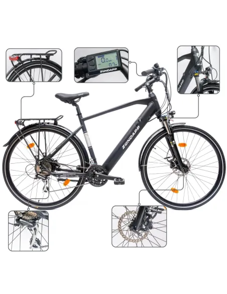 Rower Elektryczny Męski Trekkingowy 28" 250W Hydraulika SHIMANO Amortyzacja