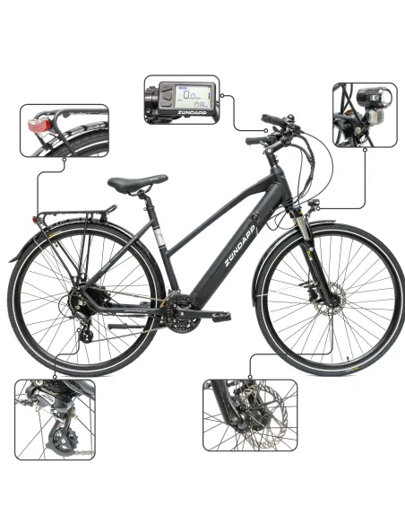 Rower Elektryczny Damski Męski Trekkingowy 28 250W Shimano Hydraulika ALU