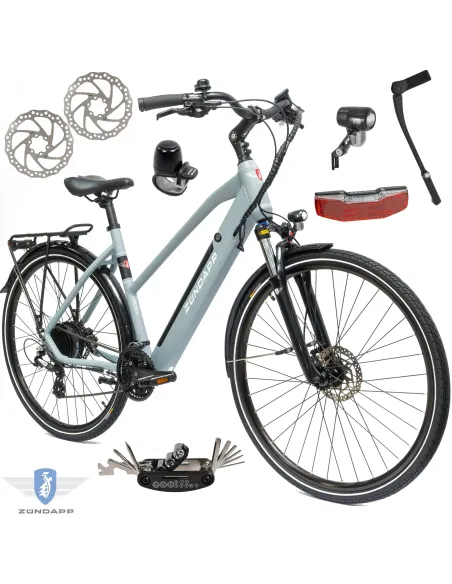 Trekkingowy Rower Elektryczny 28 Hydraulika Alu Wspomaganie Światła Stopka