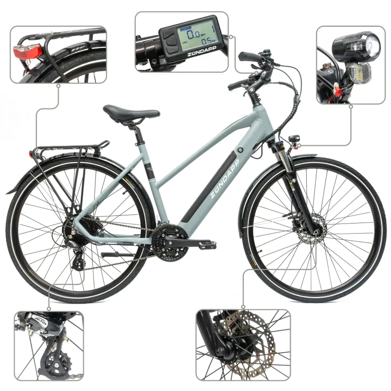 Trekkingowy Rower Elektryczny 28 Hydraulika Alu Wspomaganie Światła Stopka