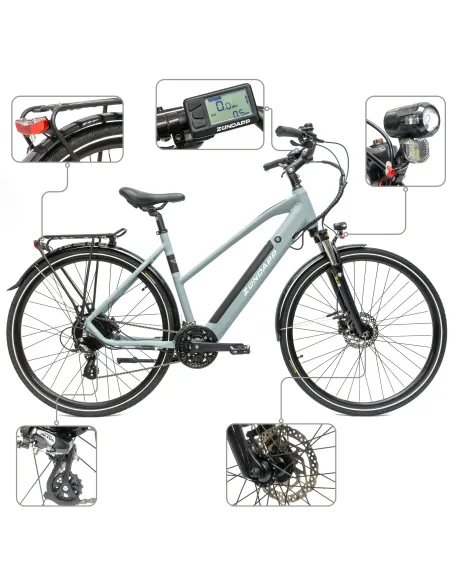 Trekkingowy Rower Elektryczny 28 Hydraulika Alu Wspomaganie Światła Stopka