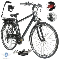 Elektryczny Rower Męski 28 Alu Trekkingowy Wspomaganie Revo Światła Dzwonek