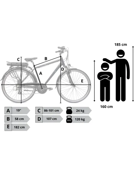 Elektryczny Rower Męski 28 Alu Trekkingowy Wspomaganie Revo Światła Dzwonek