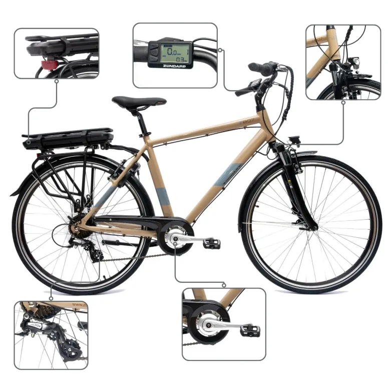 Rower Elektryczny Męski Trekkingowy 28" SHIMANO 2025 Aluminium 250 W LCD