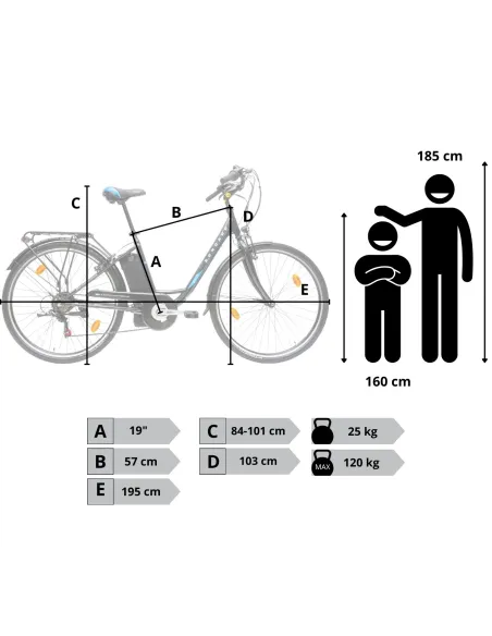 Rower Elektryczny Damski Miejski 28" SHIMANO 250 W LED Bagażnik Oświetlenie