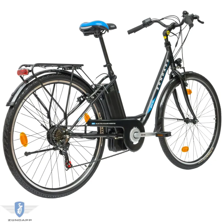 Rower Elektryczny Damski Miejski 28" SHIMANO 250 W LED Bagażnik Oświetlenie