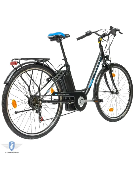 Rower Elektryczny Damski Miejski 28" SHIMANO 250 W LED Bagażnik Oświetlenie